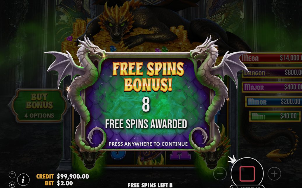 Free Spins round with remaining spins shown
